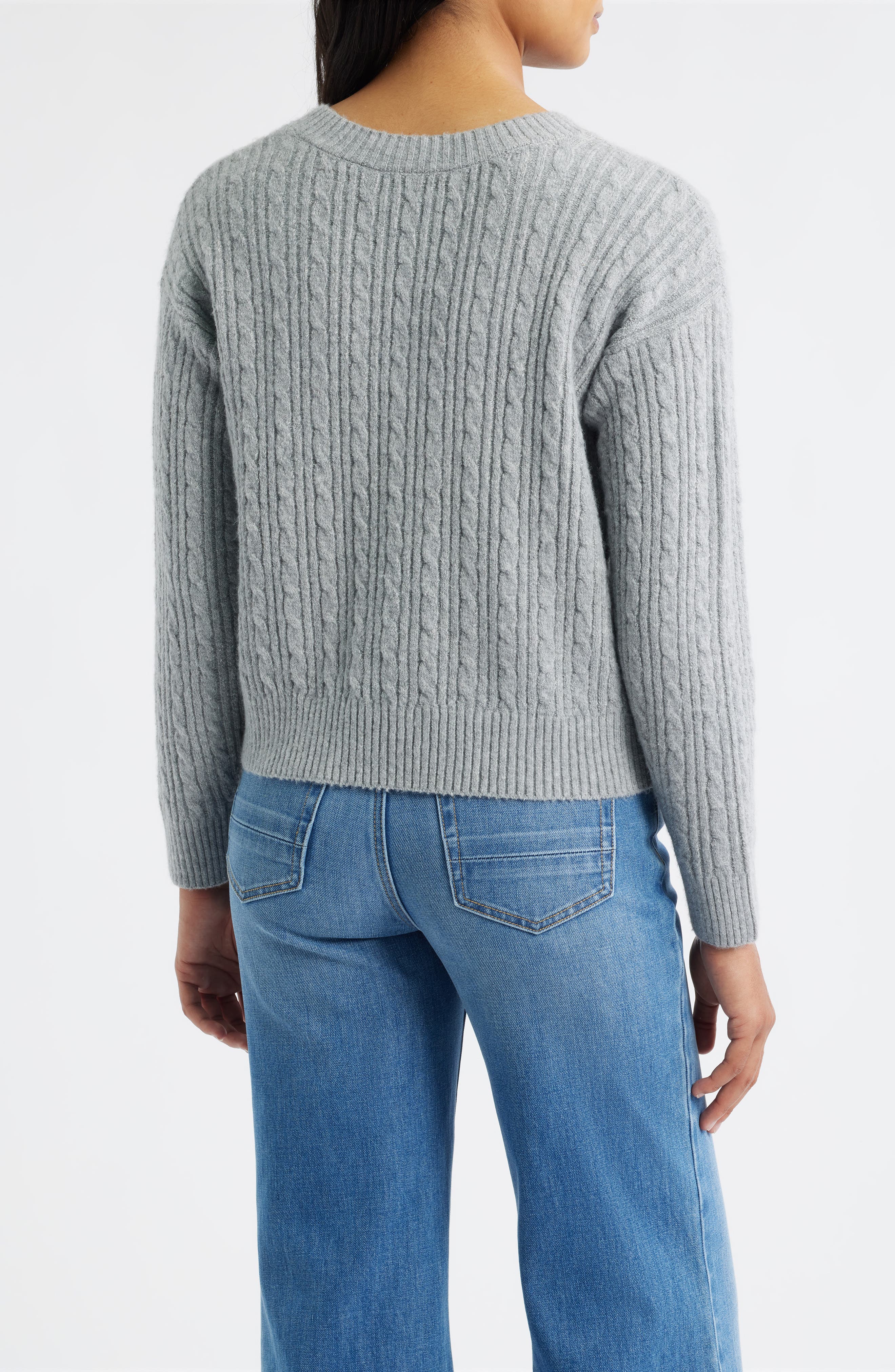 Cable V-Neck Sweater - image 2