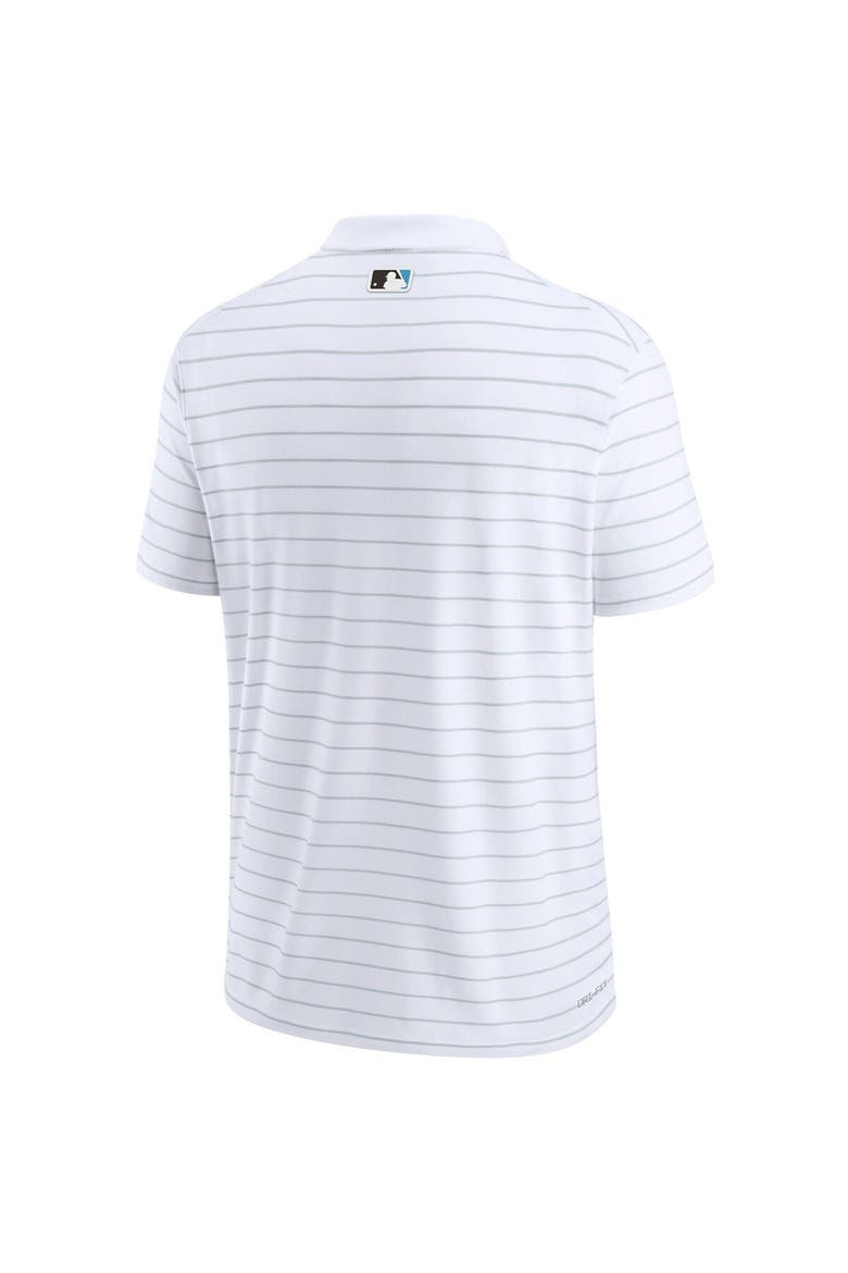 Men's Nike White Miami Marlins Authentic Collection Striped Performance Pique Polo, Alternate, color, White