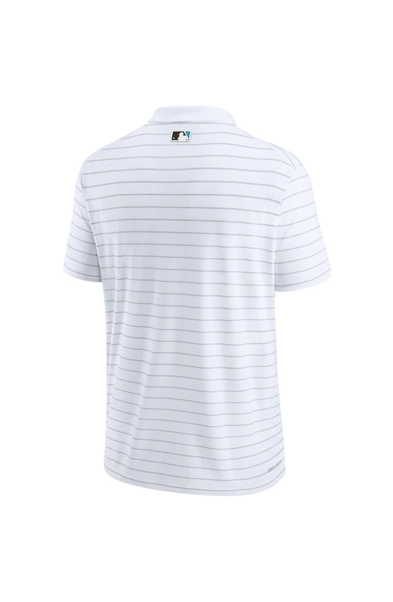 Nike Men's Nike White Miami Marlins Authentic Collection Striped Performance Pique Polo, Alternate, color, White
