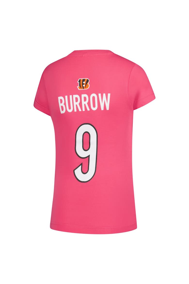 Girls Youth Joe Burrow Pink Cincinnati Bengals Player Name & Number T-Shirt, Alternate, color, Pink