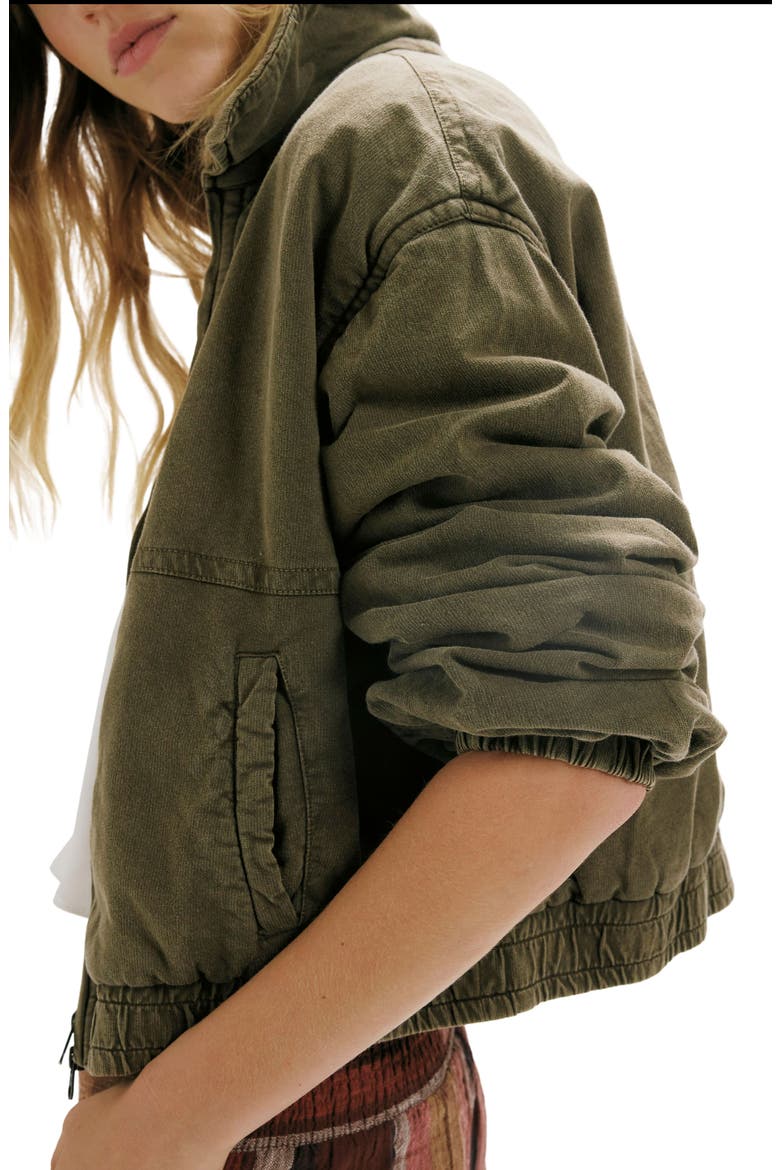 Birdie Washed Jacket, Alternate, color, OLIVE GREEN