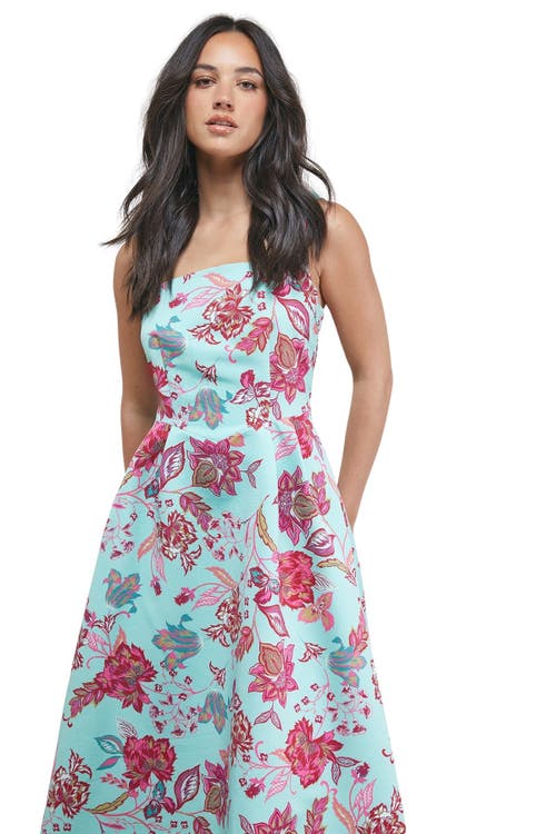 Oasis Strappy Midi Prom Dress In Pink