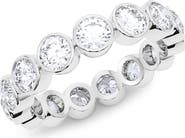 HauteCarat Round Cut Lab Created Diamond Eternity Ring