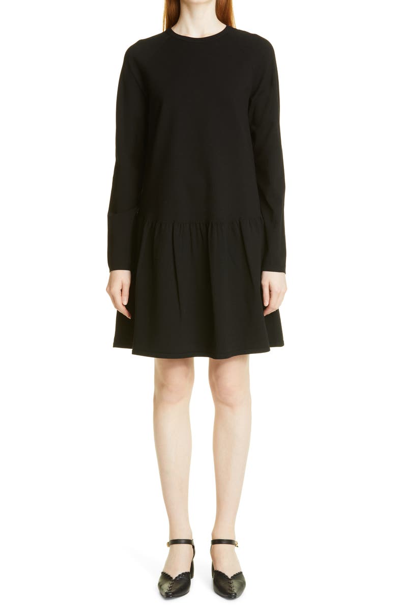 Max Mara Long Sleeve Milano Knit Drop Waist Dress, Main, color,