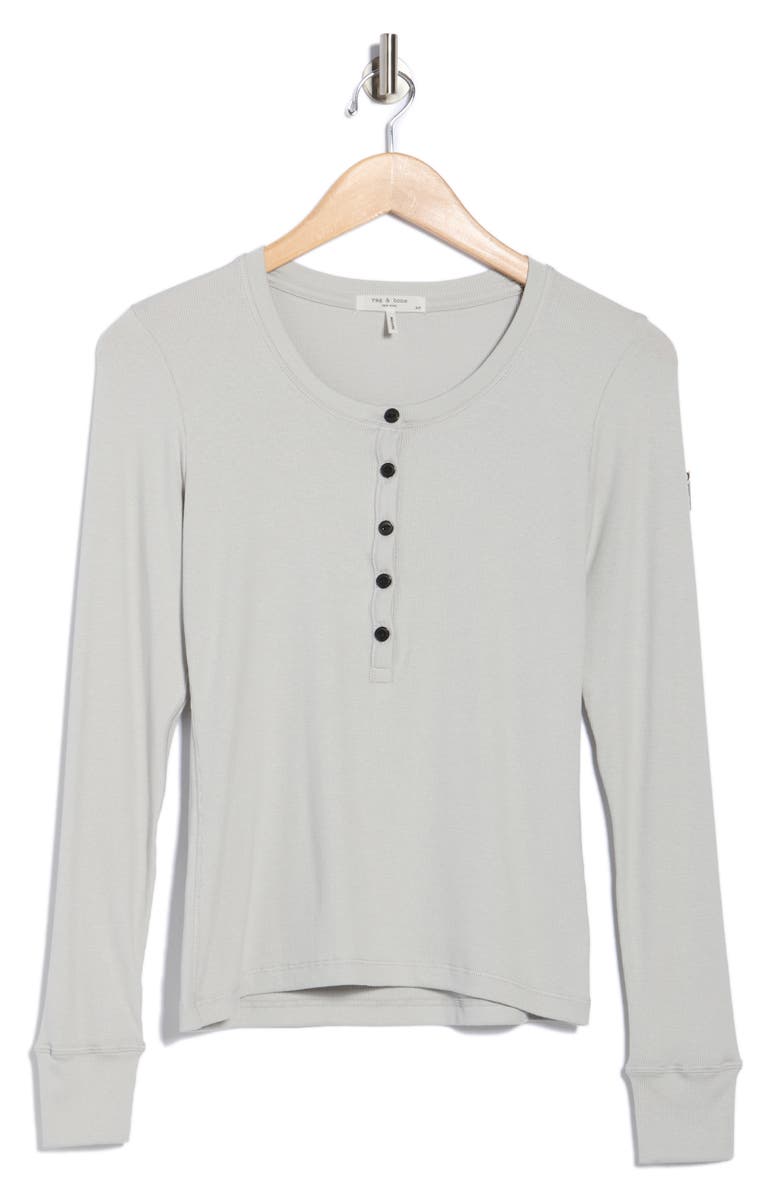 rag & bone Essie Ribbed Henley, Alternate, color, Storm