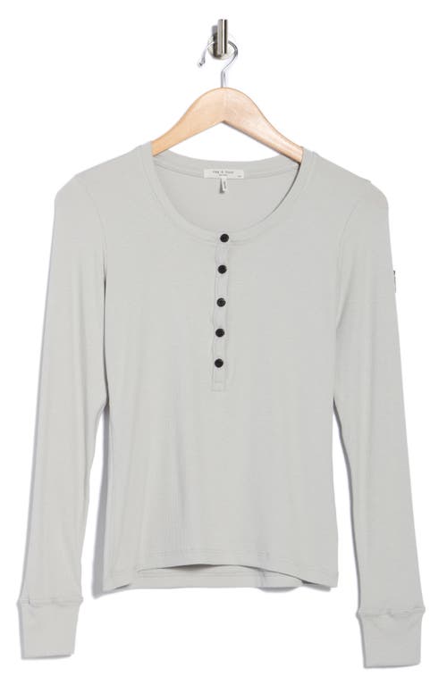 Rag & Bone Essie Ribbed Henley In Gray