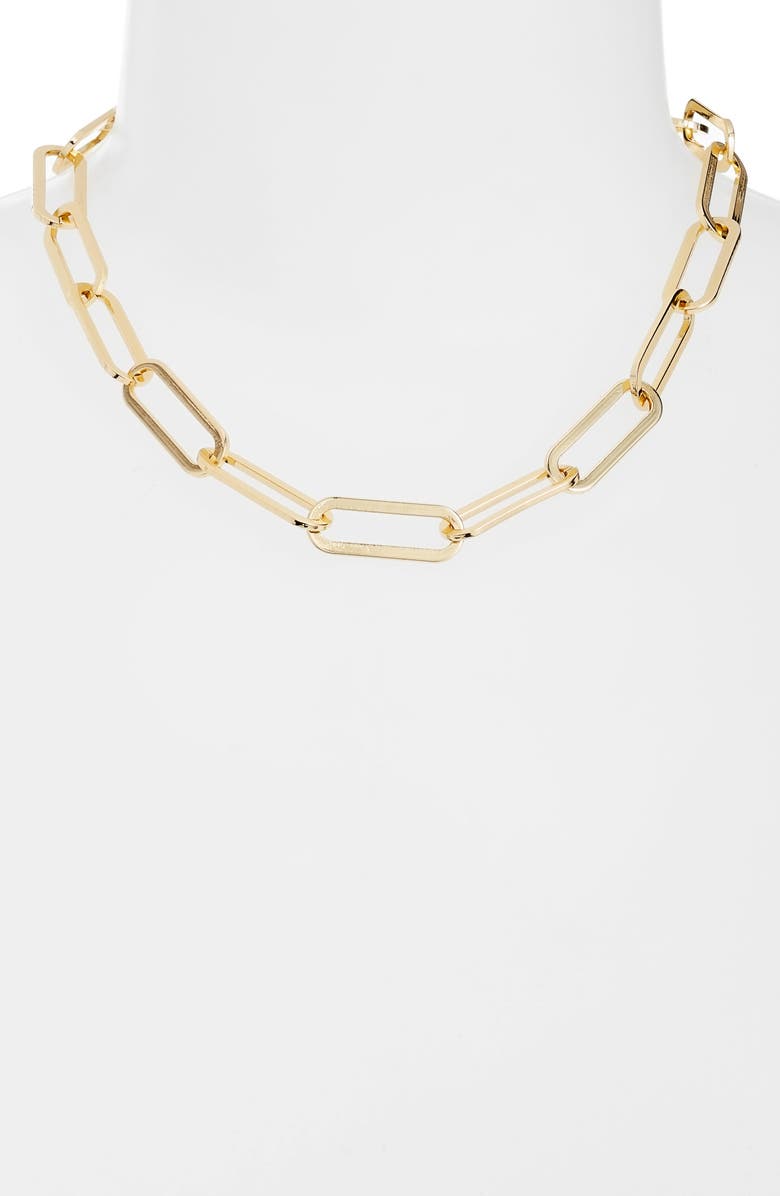 BaubleBar Hera Chain Link Choker, Alternate, color, Gold