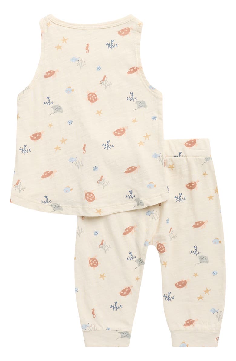 Rylee + Cru Aquatic Print Tank & Pants Set, Alternate, color, Natural