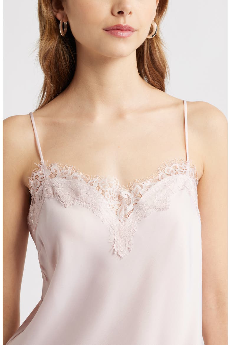 Open Edit Lace Trim Satin Camisole (Women) | Nordstrom