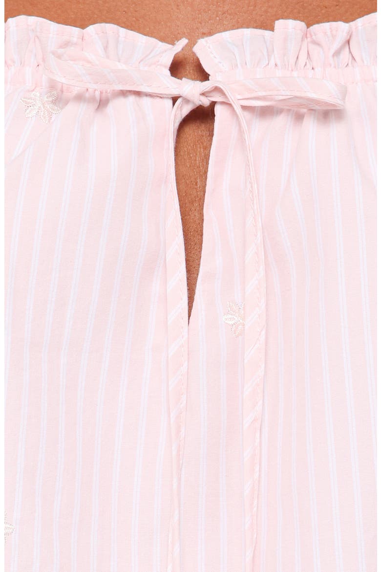 Olivienne Striped Cotton Minidress, Alternate, color, PINK STRIPE
