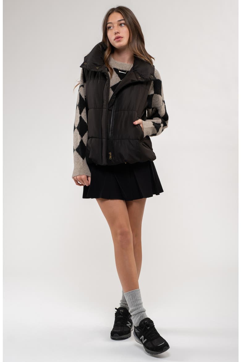 Quilted Vest, Alternate, color, BLACK