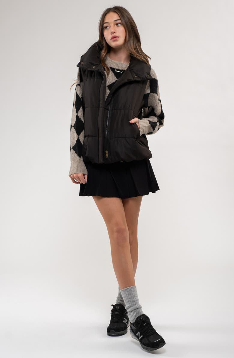 Blu Pepper Quilted Vest, Alternate, color, Black