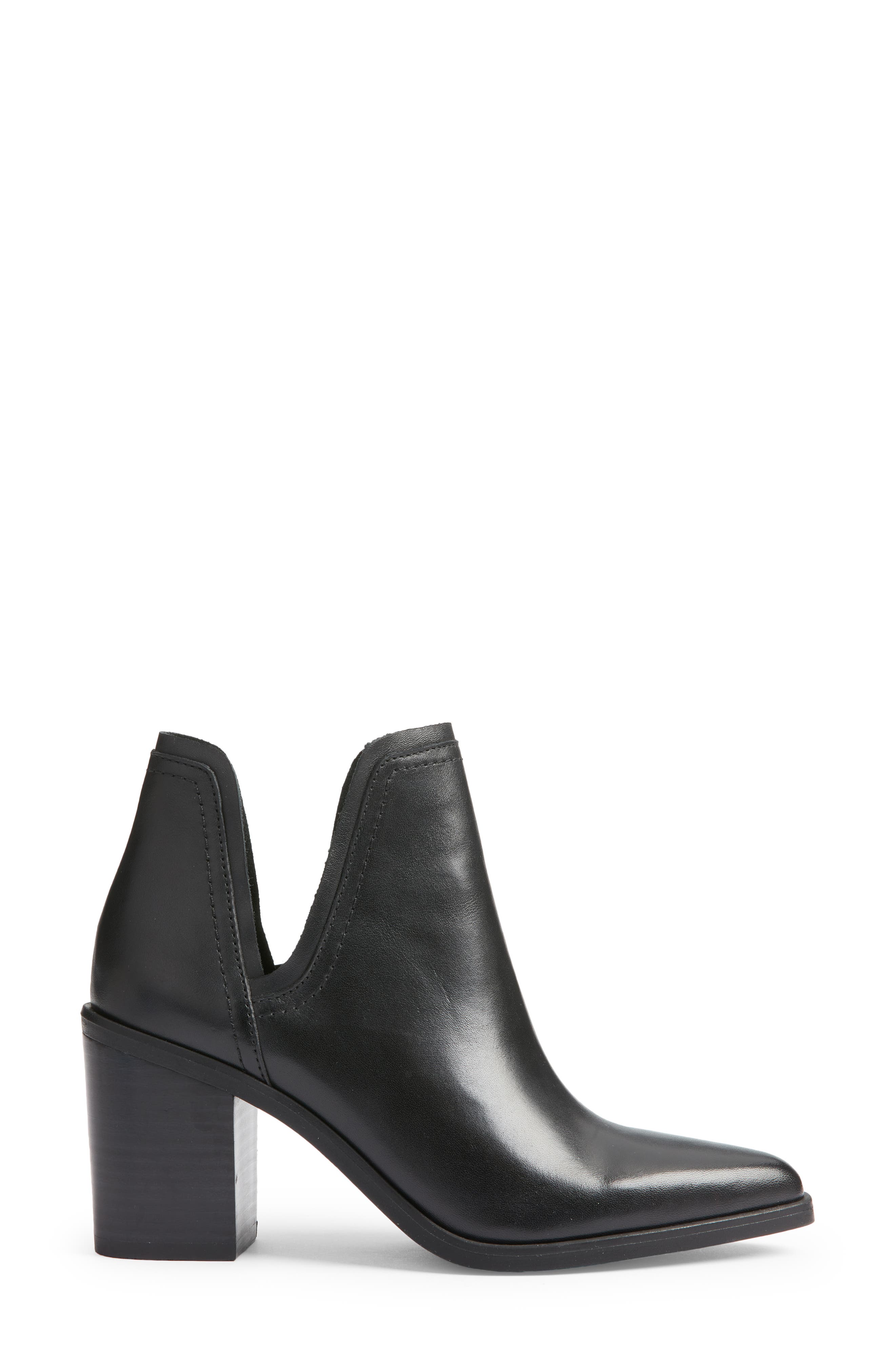 Havannah Pointed Toe Bootie, Alternate, color, BLACK LEATHER