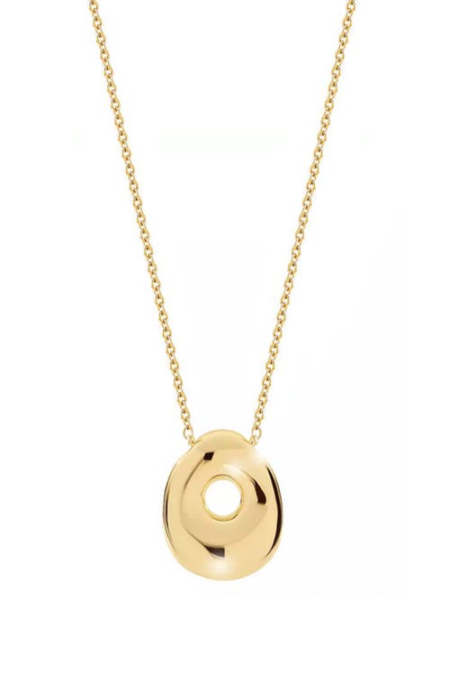 Jane Basch Designs Puffed Initial Pendant Necklace In Gold