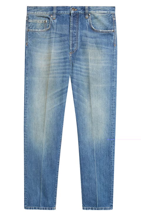 Distressed Straight Leg Jeans