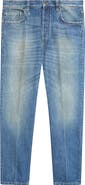 Versace Distressed Straight Leg Jeans