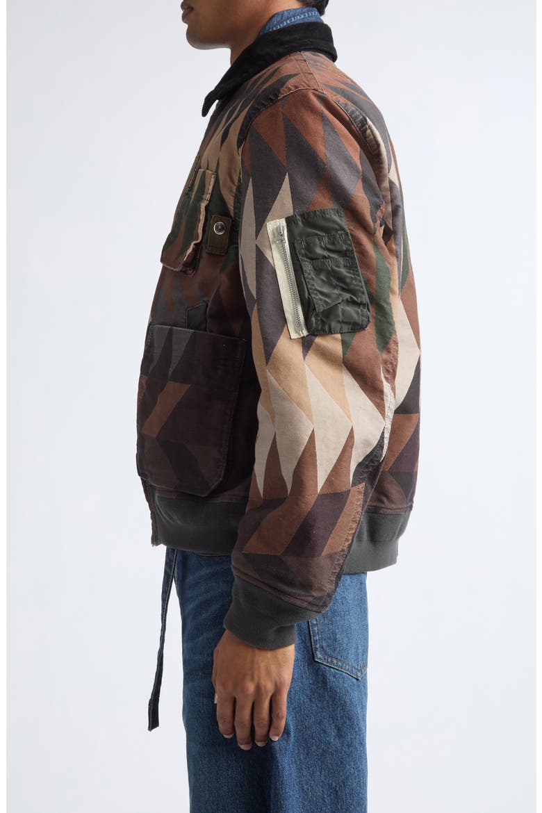 x A.P.C. Quilts Blouson, Alternate, color, BROWN MULTI