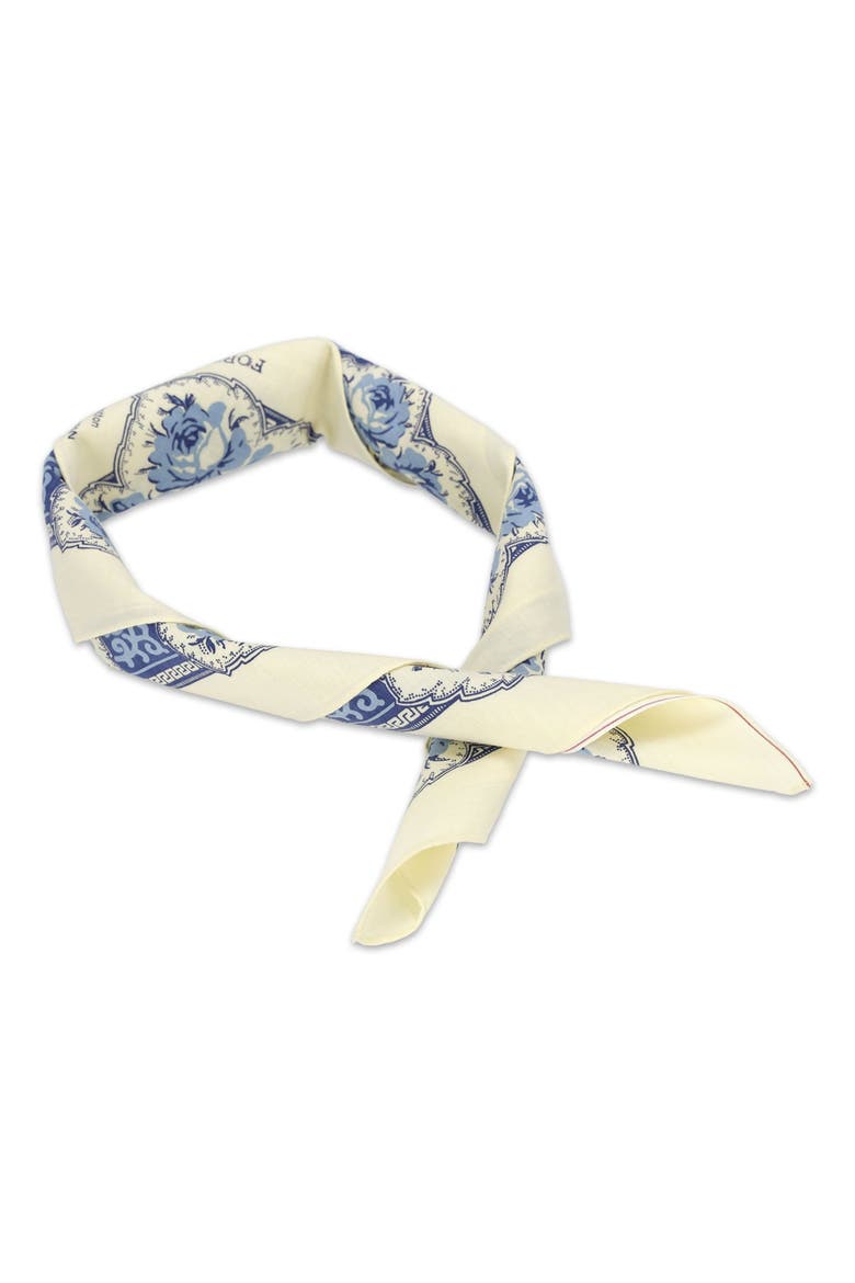 Floral Print Cotton Bandana, Alternate, color, Cream