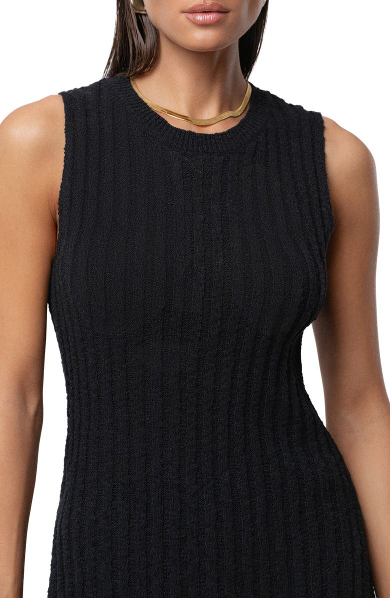 JLUXLABEL Kali Sleeveless Cable Knit Sweater, Alternate, color, Black