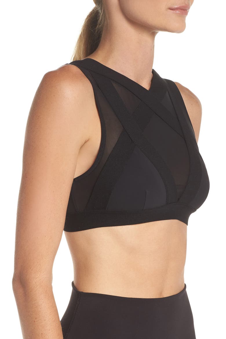 Bandage Sports Bra, Alternate, color, BLACK