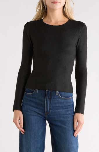 Madden Girl Rhinestone Ribbed Crop Sweater