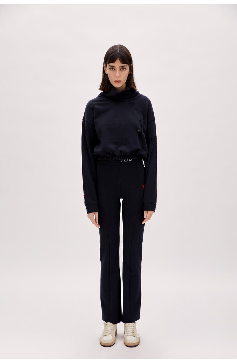 PCFG Cotton Destroyed High Neck Sweat, Alternate, color, Black