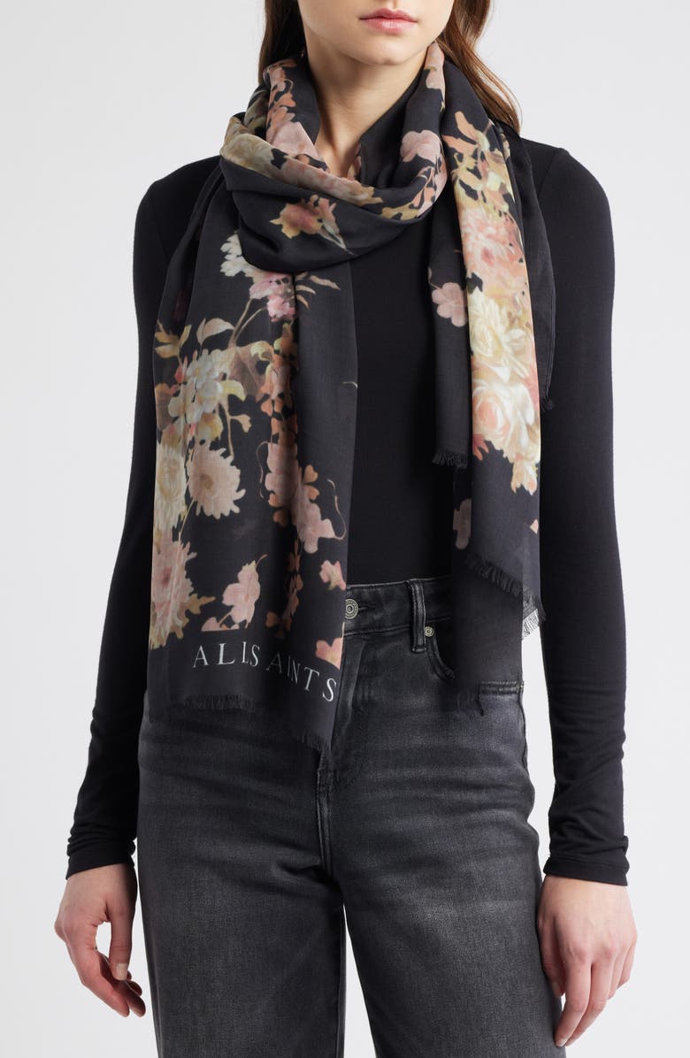 AllSaints Armada Oversize Long Scarf, Main, color, Black