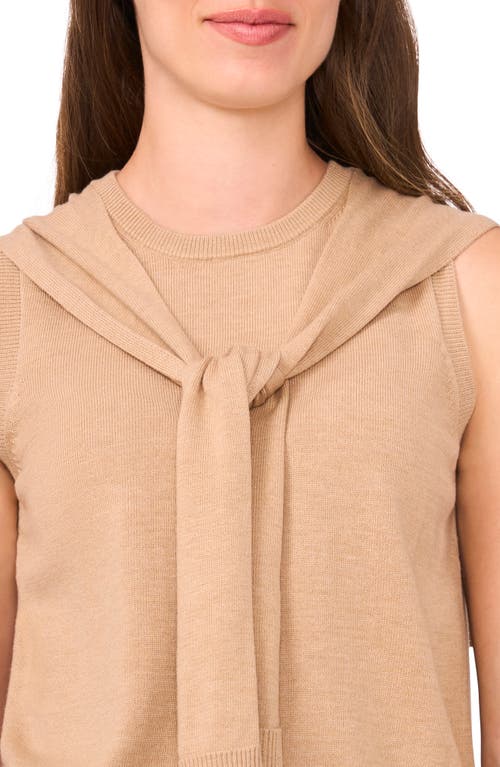 Halogen ® Shoulder Wrap Detail Sleeveless Sweater In Animal Print