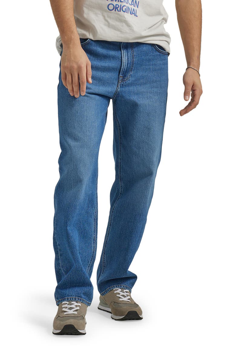 Asher Loose Straight Leg Jeans, Main, color, AZURE