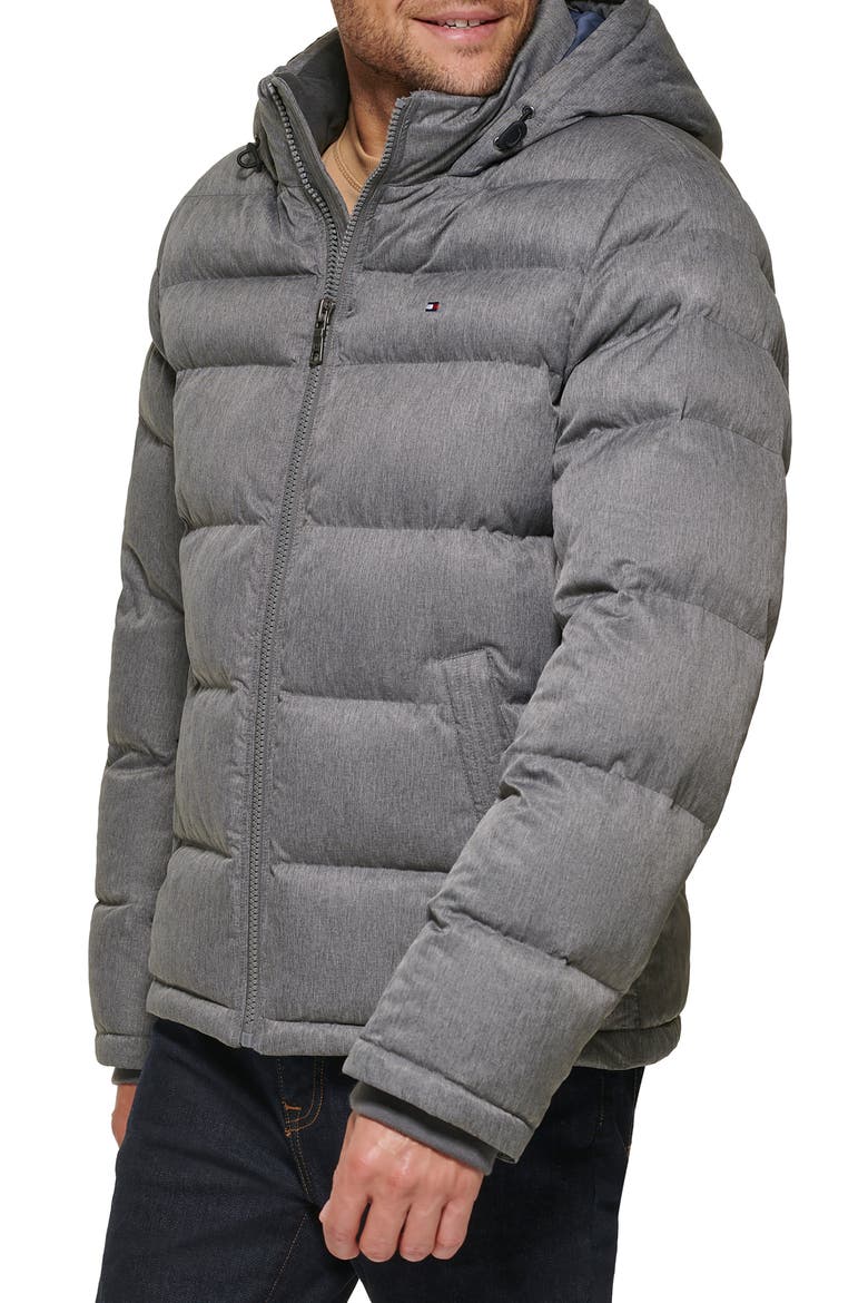 Hooded Puffer Jacket, Alternate, color, HTHR GREY