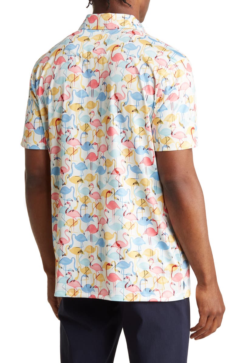 TOM BAINE Patterned Slim Fit Performance Golf Polo, Alternate, color, Beige