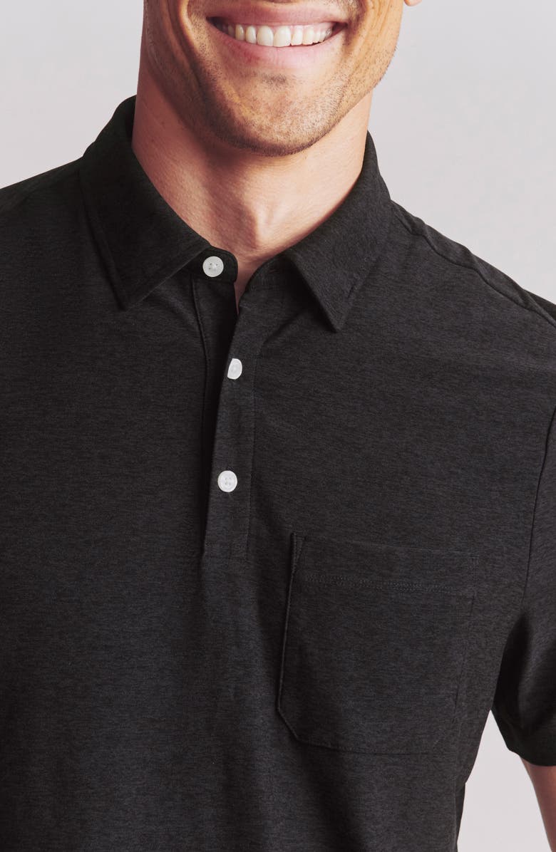 Rhone WFH Knit Polo, Alternate, color, True Black Heather