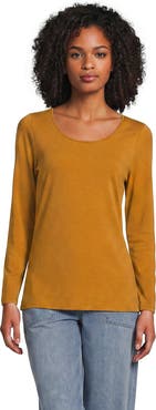 Lands' End Long Sleeve Lightweight Jersey Scoop Neck T-Shirt