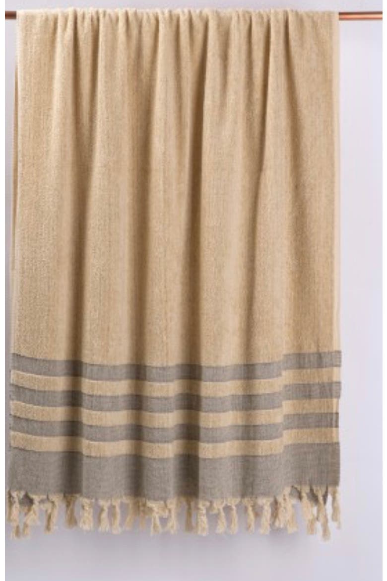 Hand loomed Linen Terry Bath Towel, Main, color, Denim