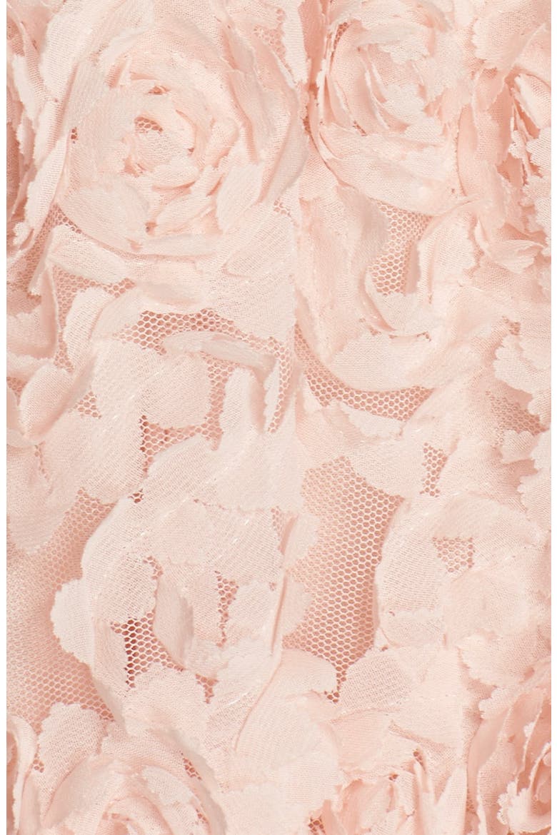 Petal Appliqué Tulle Ballgown, Alternate, color, IVORY/ BLUSH