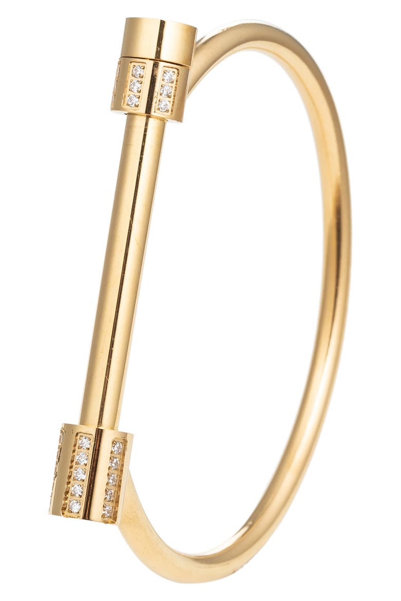 Krystal Titanium Pavé CZ Cuff Bracelet, Main, color, GOLD