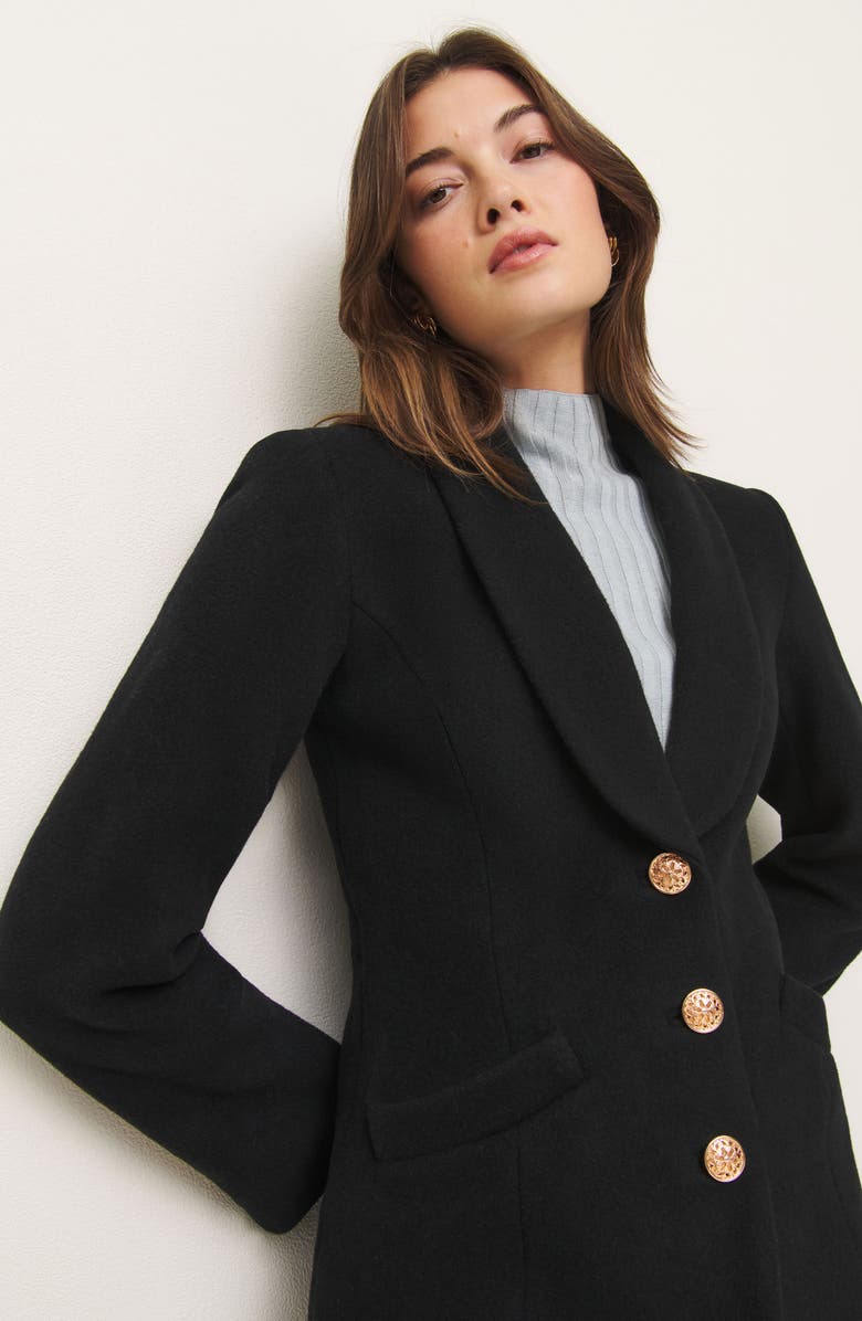 Reformation Eden Recycled Wool Blend Longline Coat, Alternate, color, 