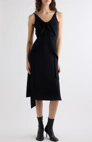 Acne Studios Dowla Bow Heavy Silk Georgette Dress