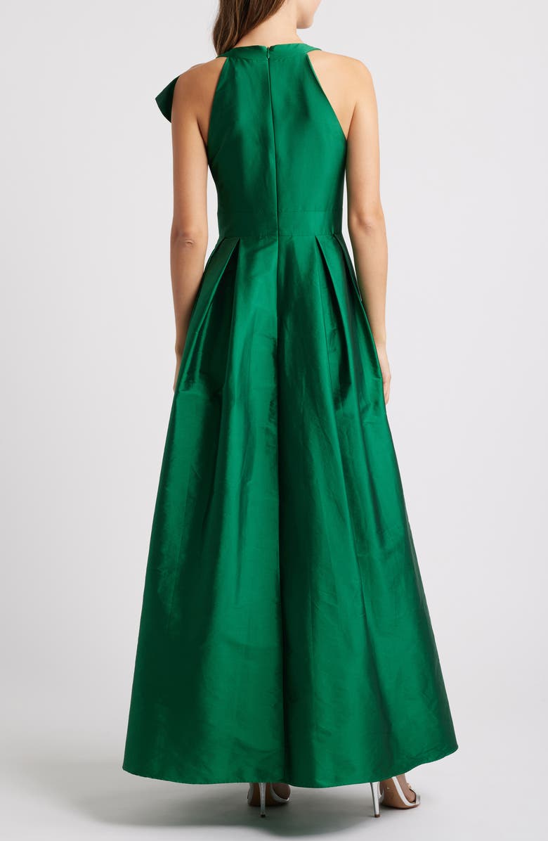 Eliza J Bow Mikado Ballgown, Alternate, color, Emerald