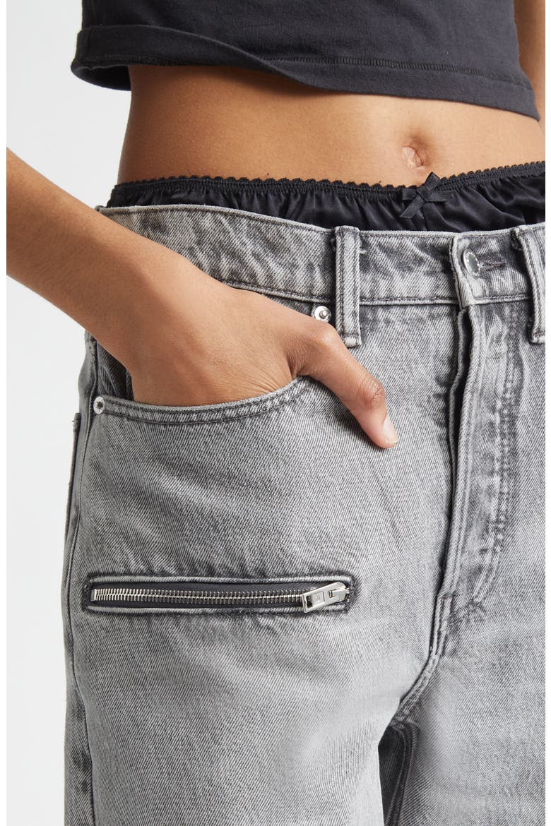Silk Prestyle Float Barrel Leg Jeans, Alternate, color, WASHED GREY