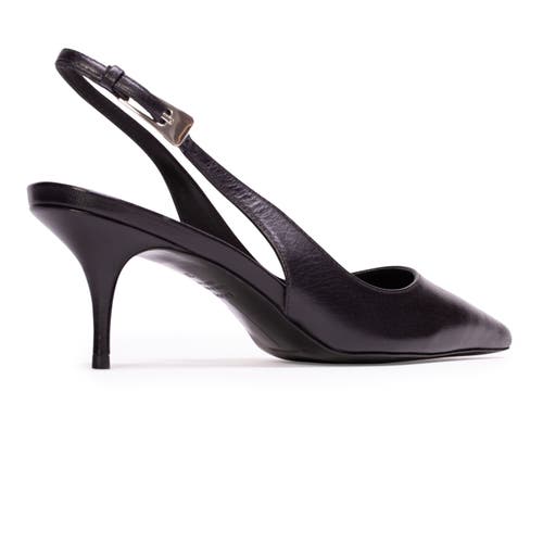 Black Suede Studio Branca 65 Slingback Pump