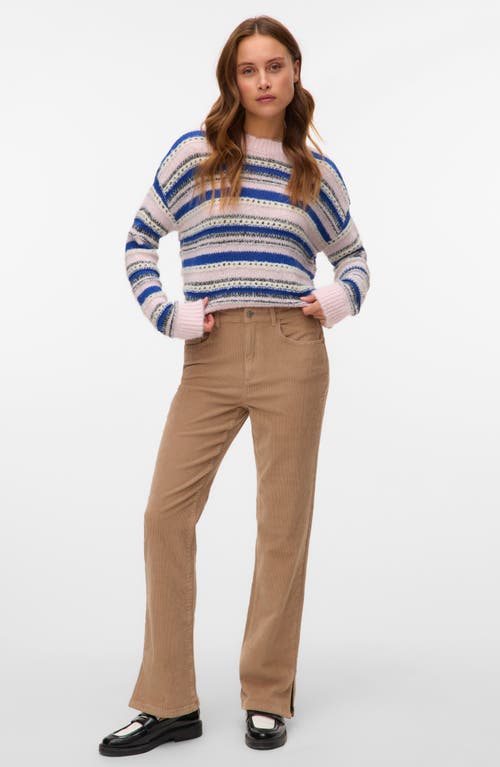 Vero Moda Lenora Stripe Pointelle Sweater In Multi