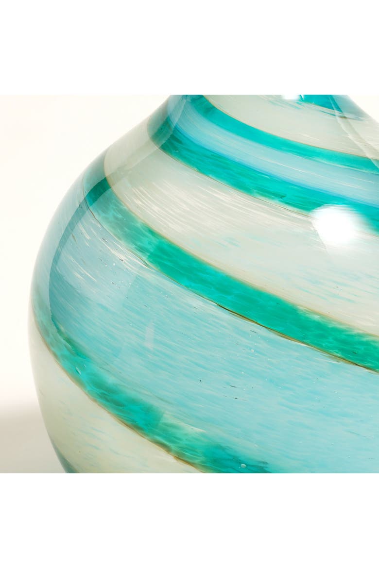 Macau Glass Vase 8.5" Artisan Accent, Alternate, color, Turquoise