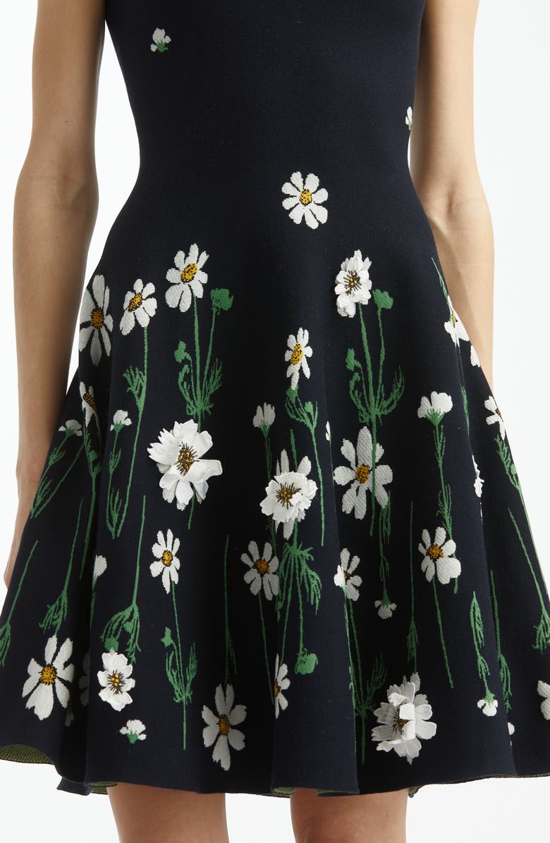 Oscar de la Renta Floral Fit & Flare Dress, Alternate, color,
