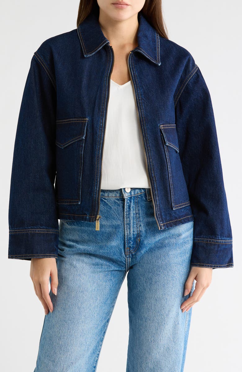 Michael Kors Denim Jacket, Alternate, color, Dark Wash Denim