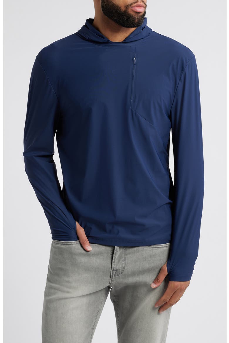 Maxwell Hooded Long Sleeve T-Shirt, Main, color, NAVY