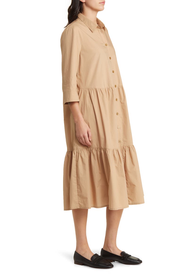 Cotton Shirtdress, Alternate, color, TANNIN