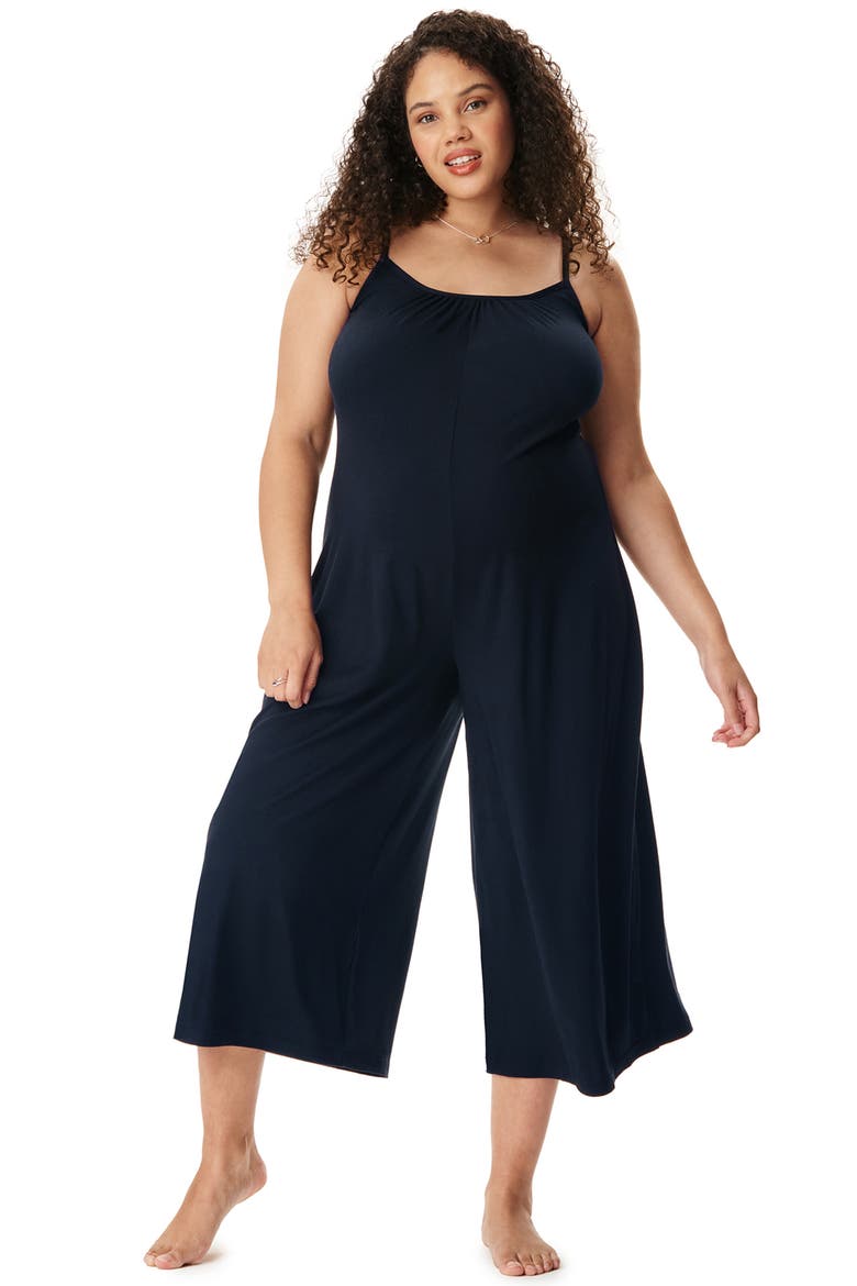 Motherhood Women's Maternity Sleep Romper with Nursing Access, Alternate, color, Core Black