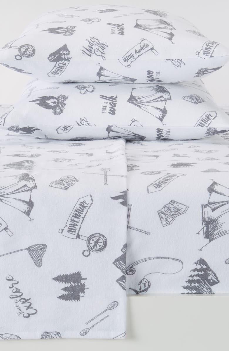 Woven & Weft Turkish Cotton Flannel Holiday Sheet Set, Main, color, 