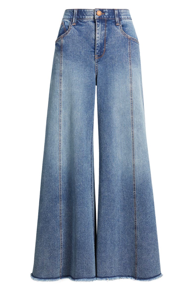 Skyrise Roundup Seamed Super Wide Leg Jeans, Alternate, color, MID BLUE ARTISANAL
